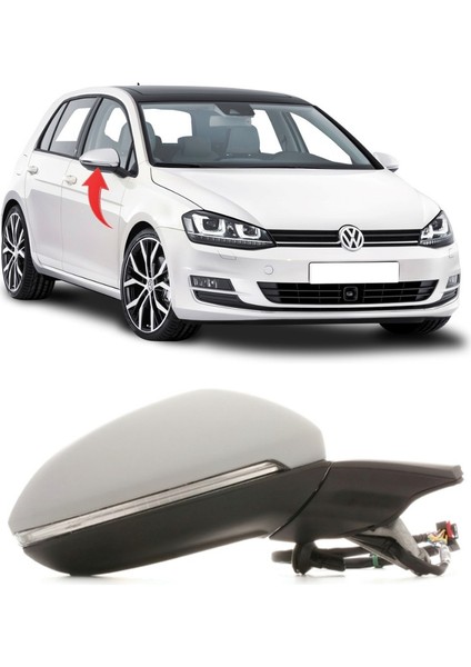 Golf 7 2013-2017 Sağ Ayna Komple Katlamalı 9pin (Çevre Aydınlatmalı) 5G1857508B