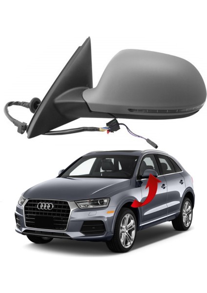 Audi Q3 2012 Sonrası Sol Ayna Komple Katlamalı (8 Pin) 8U1857409G