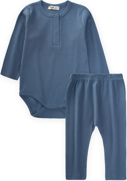 Fitilli Basic Zıbın Takım Indigo Mavi