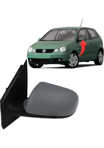 Polo 2002-2006 Sol Ayna Komple Manuel 6Q1857507F