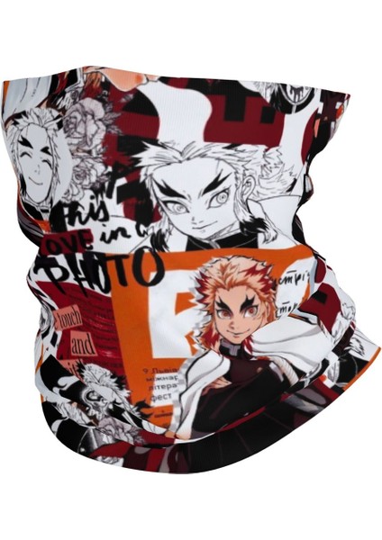 Özel Demon Slayer Kimetsu No Yaiba Bandana Boyunluk Rüzgar Geçirmez Yüz Eşarp Örtüsü Kadın Nezuko Kamado Kafa Bandı Tüp Balaclava (Yurt Dışından)