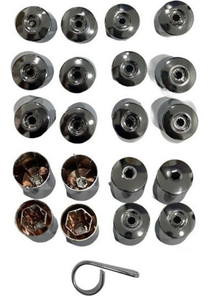 Bijon Kapak Seti Full Krom 16 Normal +4 Şifreli Seat ve Audi 6J0601173B 9b9