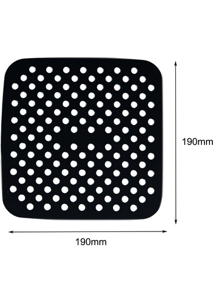 Siyah 19X19 cm Stili 1 Adet Yeniden Kullanılabilir Kare Yuvarlak Hava Fritözü Silikon Yapışmaz Dayanıklı Paspas Ölçek Mutfak Eşyaları Fritöz Tabağı Mat (Yurt Dışından)