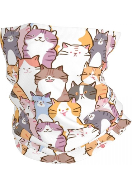 Özel Komik Karikatür Cadılar Bayramı Cadılık Siyah Kedi Bandana Boyun Isıtıcısı Erkek Kadın Kış Yürüyüş Kayak Atkısı Boyunluk Yüz Örtüsü (Yurt Dışından)