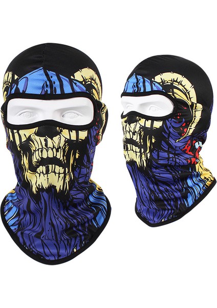 Kafatası Baskılı Bandana Balaclava Tam Yüz Maskesi Atkı Açık Hava Balıkçılık Avcılık Yürüyüş Bisiklet Boyunluk Yüz Örtüsü Kalkan (Yurt Dışından)