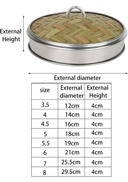 5.5 Kapak Stili Bambu Yemek Buharı ile Paslanmaz Çelik Kaplamalı Mutfak Dumplings Sepeti (Yurt Dışından)