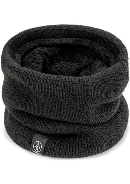 Erkekler Için Kışlık Atkı Polar Yüzük Bandana Örme Sıcak Düz Atkı Kadın Boyun Isıtıcı Kalın Kaşmir Sıcak Mendil Kayak Maskesi (Yurt Dışından)