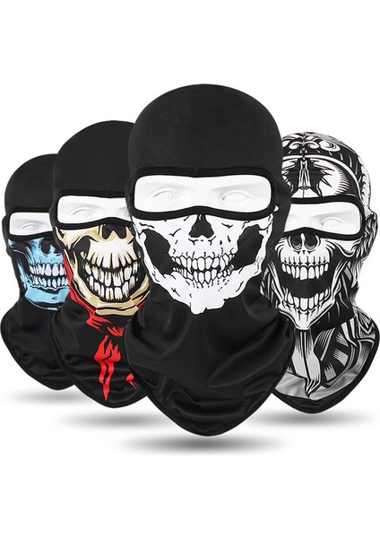 Kafatası Baskılı Bandana Balaclava Tam Yüz Maskesi Atkı Açık Hava Balıkçılık Avcılık Yürüyüş Bisiklet Boyunluk Yüz Örtüsü Kalkan (Yurt Dışından)