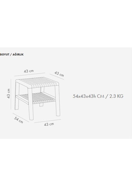 Joker Modern Şezlong Sehpası Plastik Bahçe Sehpa modelleri