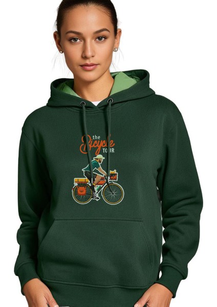 Bisiklet Turu Tasarım Kapşonlu Sweatshirt