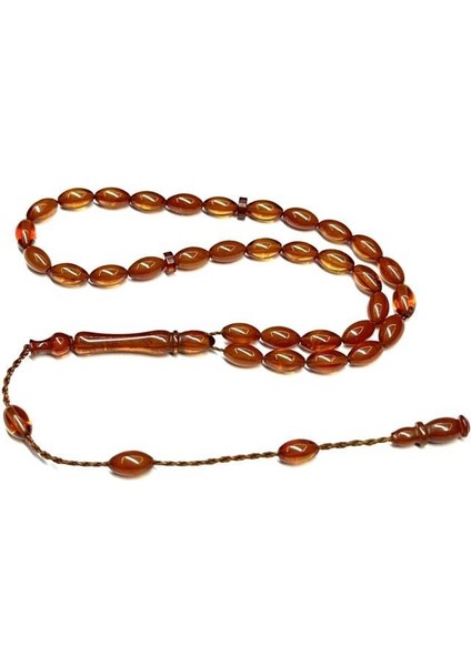 Bilek Boy Beyzi Model Püsküllü 4-7mm Sıkma Ateş Kehribar Tesbih