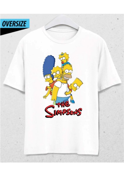 Family Bonds: The Simpsons Valentine's Day Special - Oversize T-Shirt Beyaz