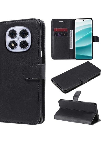 Xiaomi Redmi Note 14 Pro 5g Darbeye Dayanıklı Cüzdanlı ve Standlı Kapaklı Deri Kılıf Siyah AL4232