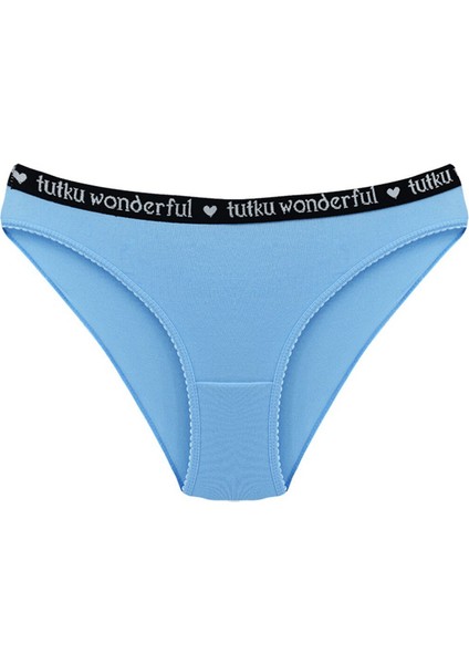 Tutku Kadın 3'lü Slip Külot (Siyah - Mavi - Pembe)