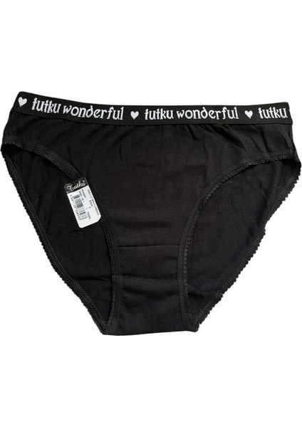 Tutku Kadın 3'lü Slip Külot (Siyah - Mavi - Pembe)