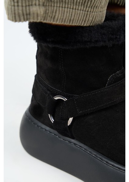 Caterina Kadın Deri İçi Kürklü Kuşaklı Siyah Bot fırsatları