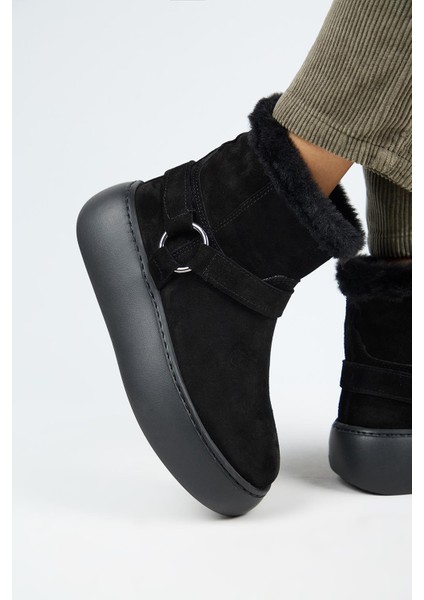 Caterina Kadın Deri İçi Kürklü Kuşaklı Siyah Bot indirimleri