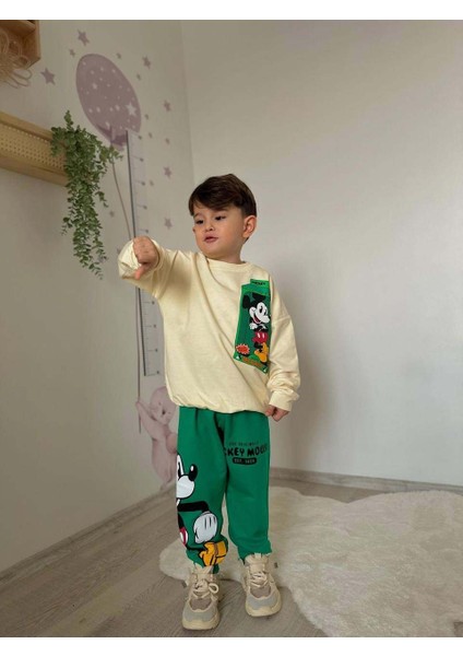 Erkek Çocuk Mickey Modelli Modelli Pamuk Eşofman Takım