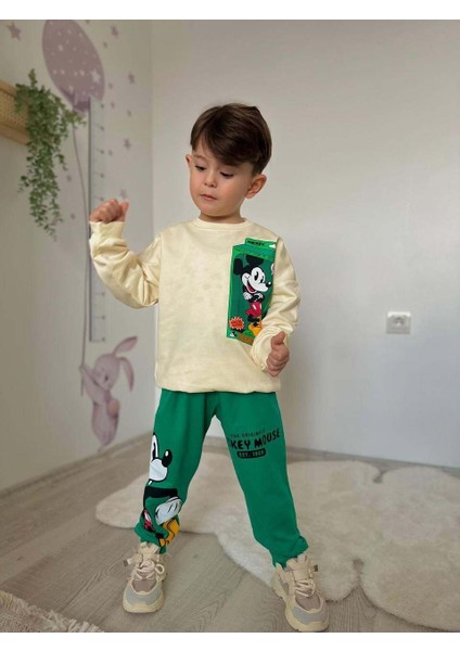 Erkek Çocuk Mickey Modelli Modelli Pamuk Eşofman Takım modelleri