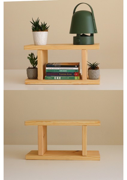 45 cm Doğal Ahşap Çiçeklik, Dergilik, Kitaplık, Dekoratif Raf 3 Farklı Ölçü 75 cm 60 cm 45 cm Dekorasyon Ürünü Iki Raflı indirimleri
