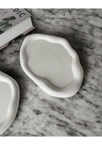 Beton Dalgalı Sunum Tepsisi, Takı Aksesuar Tepsisi, Dekoratif Hediyelik Tabak