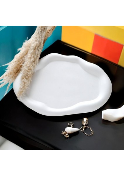 Beton Dalgalı Sunum Tepsisi, Takı Aksesuar Tepsisi, Dekoratif Hediyelik Tabak fiyatları