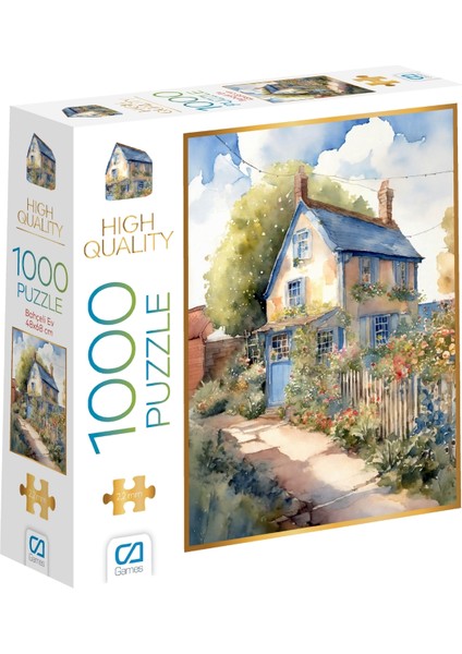 Bahçeli Ev 1000 Parça 2,2mm Kalınlık 48X68CM Profesyonel Hobi Puzzle Yapboz Serisi