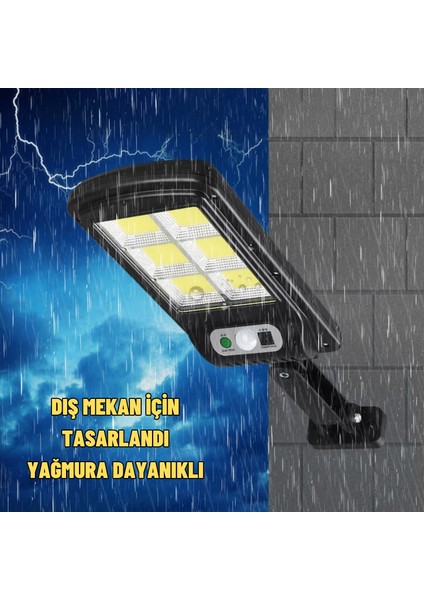 Solar Güneş Enerjili Bahçe Sokak Aydınlatma Lambası Cob LED Su Geçirmez Hareket Sensörlü 3 Mod