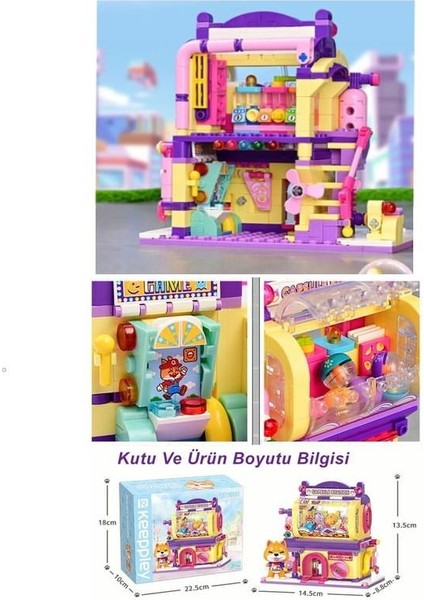 Keeppley Lovely Street K28010 Shiba Inu Gashapon Machine Kapsül Oyuncak Dükkanı Yapı Blokları Oyuncak Seti fırsatları