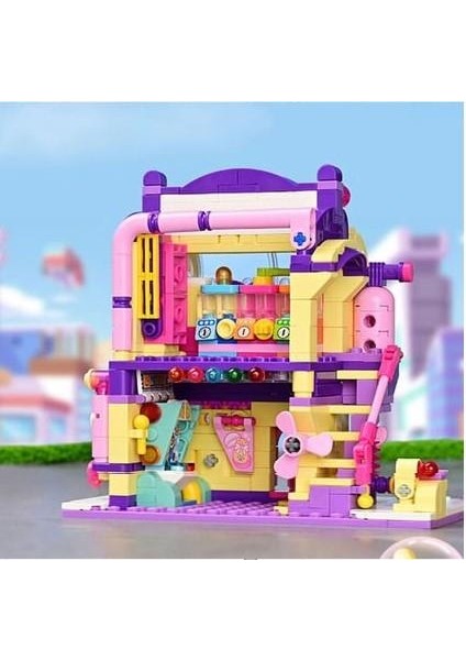 Keeppley Lovely Street K28010 Shiba Inu Gashapon Machine Kapsül Oyuncak Dükkanı Yapı Blokları Oyuncak Seti indirimleri