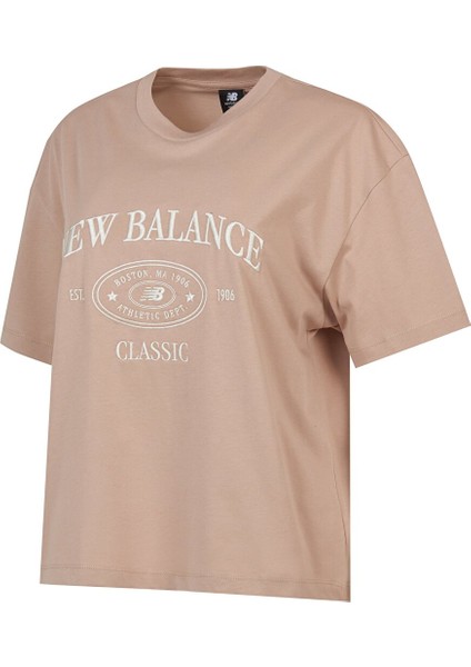 New Balance WNT1508 Kahverengi Kadın Tişört
