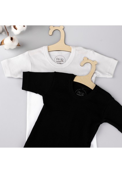 Pinuptex® 2' Li Çocuk Kısa Kollu %100 Pamuklu Ribana Basic T-Shirt (2 Adet)