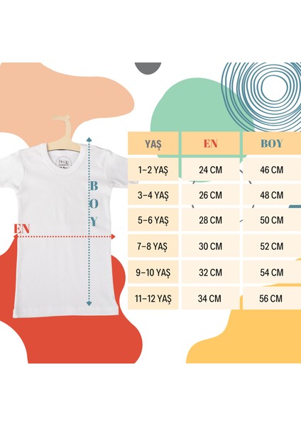 Pinuptex® 2' Li Çocuk Kısa Kollu %100 Pamuklu Ribana Basic T-Shirt (2 Adet)