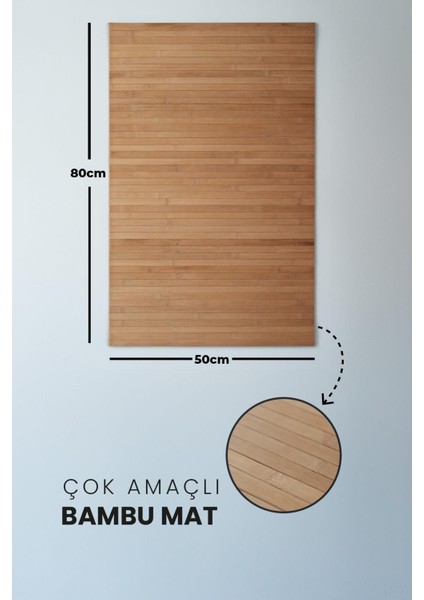 Lüx Kalın Bambu Kaymaz Banyo Paspası I Su Geçirmez Çok Amaçlı Kaydırmaz Mat 80*50 indirimleri