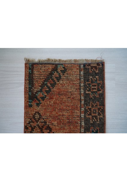35X67 cm Küçük Boy Halı, Vintage Dekoratif El Dokuma Halı, Kahverengi Stili Mini Halı fiyatları
