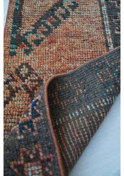 35X67 cm Küçük Boy Halı, Vintage Dekoratif El Dokuma Halı, Kahverengi Stili Mini Halı modelleri