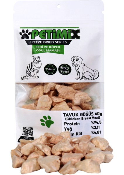 Freeze Dry Tavuk Göğüs 40 gr Kedi ve Köpek Ödül Maması