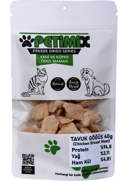 Freeze Dry Tavuk Göğüs 40 gr Kedi ve Köpek Ödül Maması