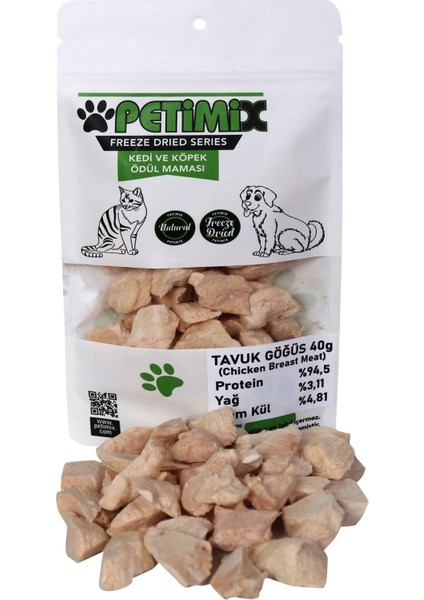 Freeze Dry Tavuk Göğüs 40 gr Kedi ve Köpek Ödül Maması