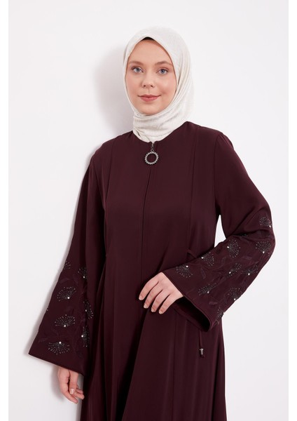 Mürdüm Kolları Işlemeli Ferace