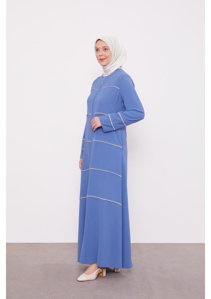 Indigo Çizgi Detaylı Ferace fiyatları