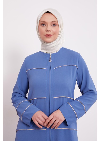 Indigo Çizgi Detaylı Ferace indirimleri