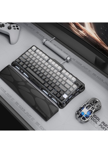 Mercury K1 Rgb Kablosuz Mekanik Gaming Klavye, Alüminyum Çerçeveli, Ingilizce Q, Siyah