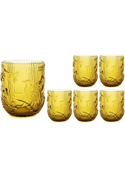 Amber Kuş Dekorlu 6’Lı Su Bardağı 8 X 10 Cm