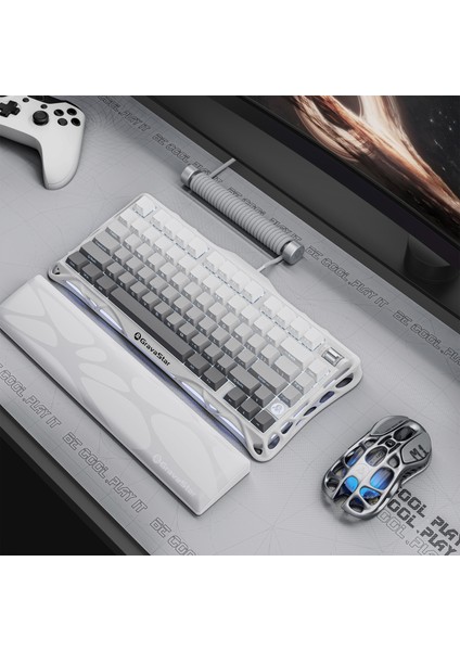 Mercury K1 Rgb Kablosuz Mekanik Gaming Klavye, Alüminyum Çerçeveli, Ingilizce Q, Beyaz