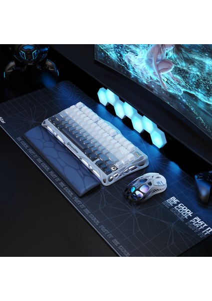 Mercury K1 Rgb Kablosuz Mekanik Gaming Klavye, Alüminyum Çerçeveli, Ingilizce Q, Beyaz