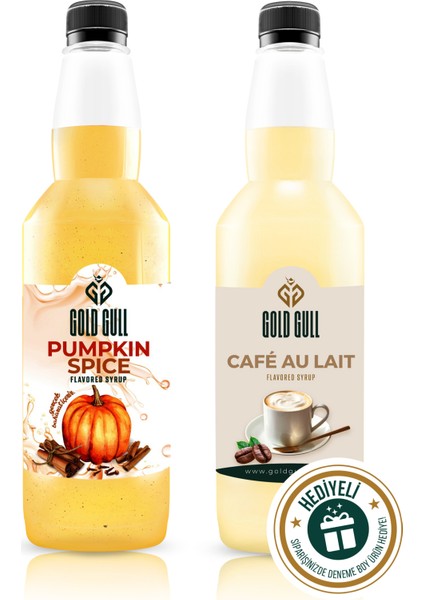 Pumpkin Spices & Cafe Au Lait Aromalı Kahve & Meyve Şurubu 2 x 700 Ml