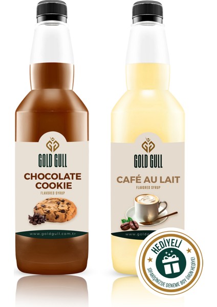 Çikolatalı Kurabiye & Cafe Au Lait Aromalı Kahve & Meyve Şurubu 2 x 700 Ml