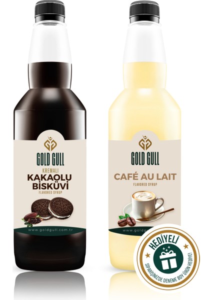 Kremalı Kakaolu Bisküvi & Cafe Au Lait Aromalı Kahve & Meyve Şurubu 2 x 700 Ml