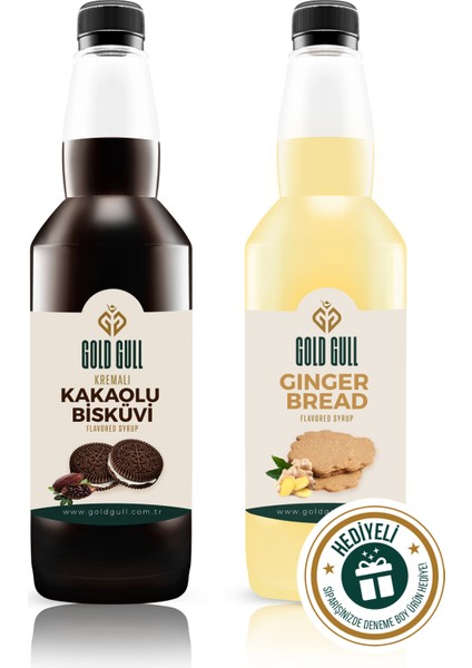 Kremalı Kakaolu Bisküvi & Ginger Bread Aromalı Kahve & Meyve Şurubu 2 x 700 Ml